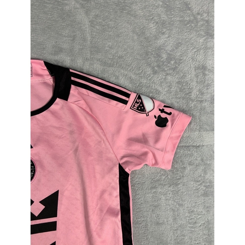 adidas Lionel Messi Inter Miami CF 2024 Home Jersey Youth Size 12 Pink Soccer - Picture 3 of 11